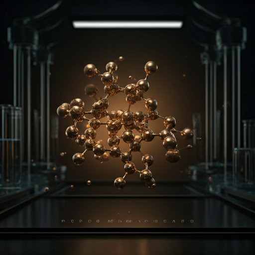 Cinematic close-up of a molecular structure